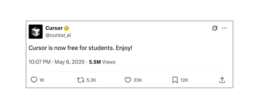 Cursor ist jetzt kostenlos für Studenten
