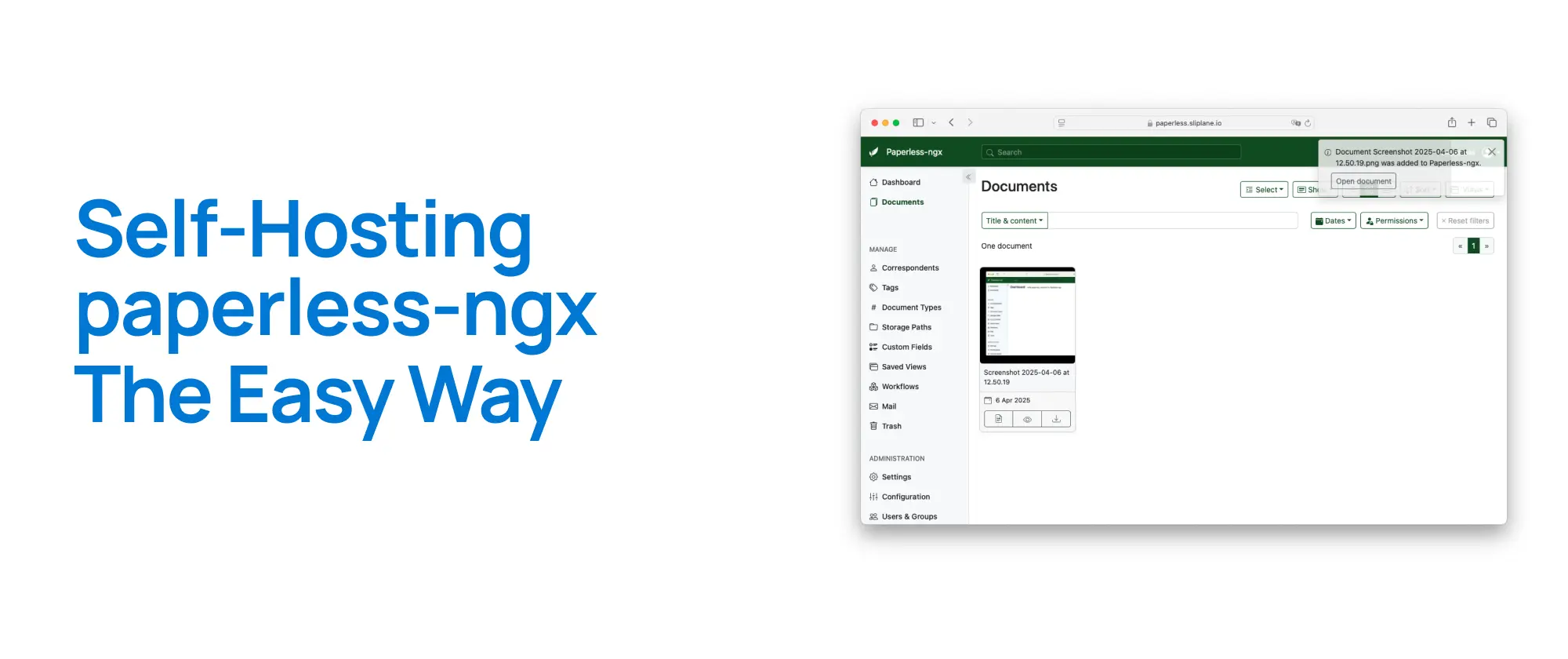Self-hosting paperless-ngx the easy way