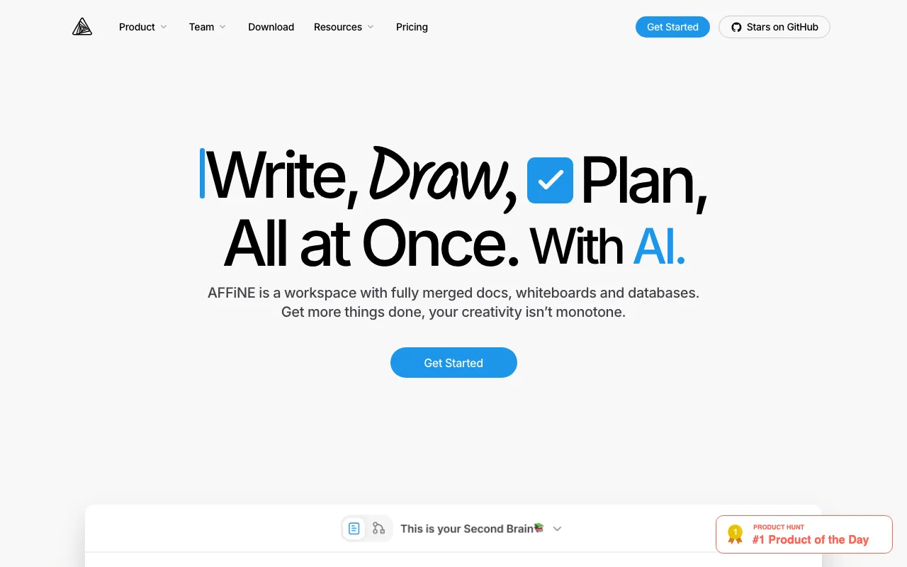AFFiNE Landing Page